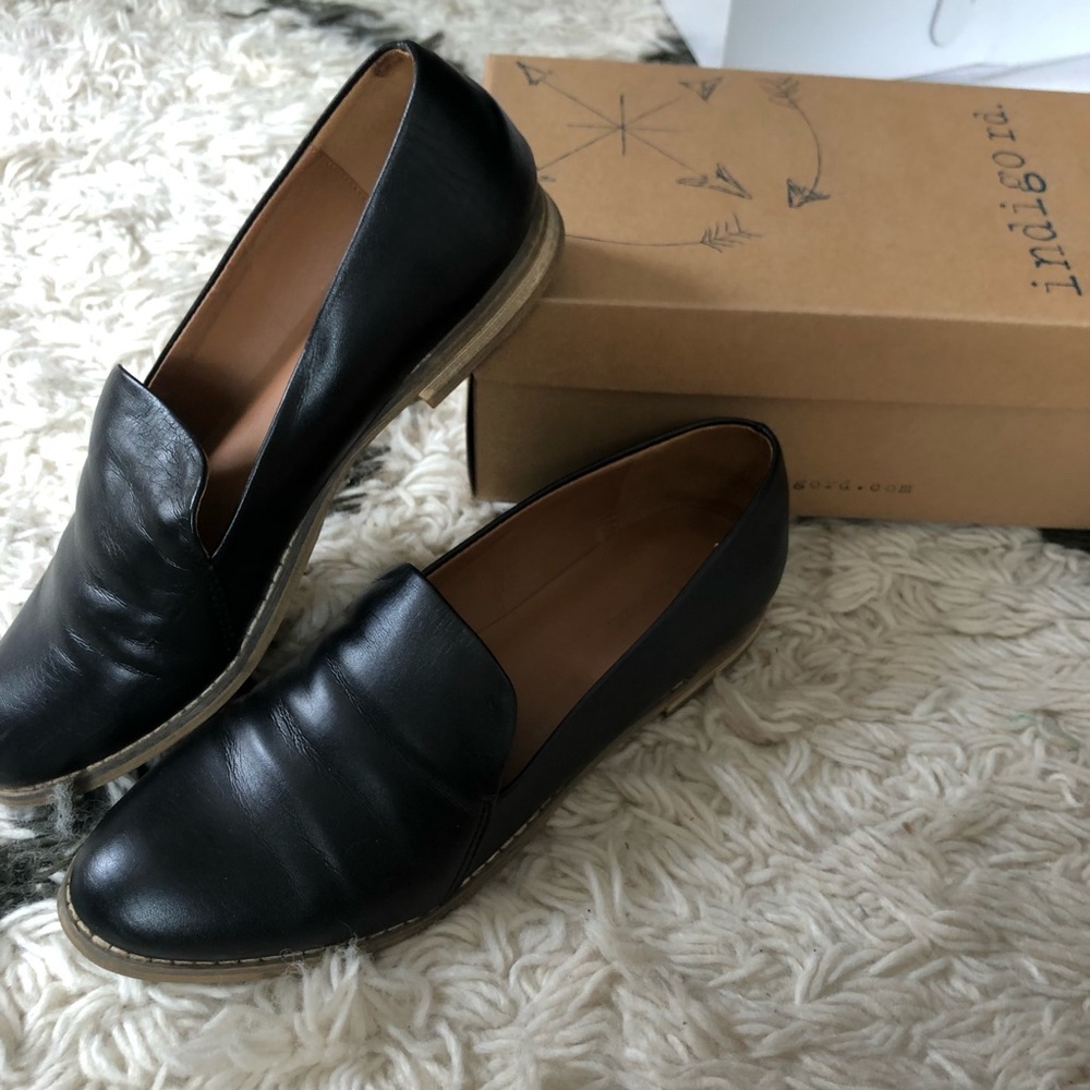 Indigo Rd. Black Leather Loafers